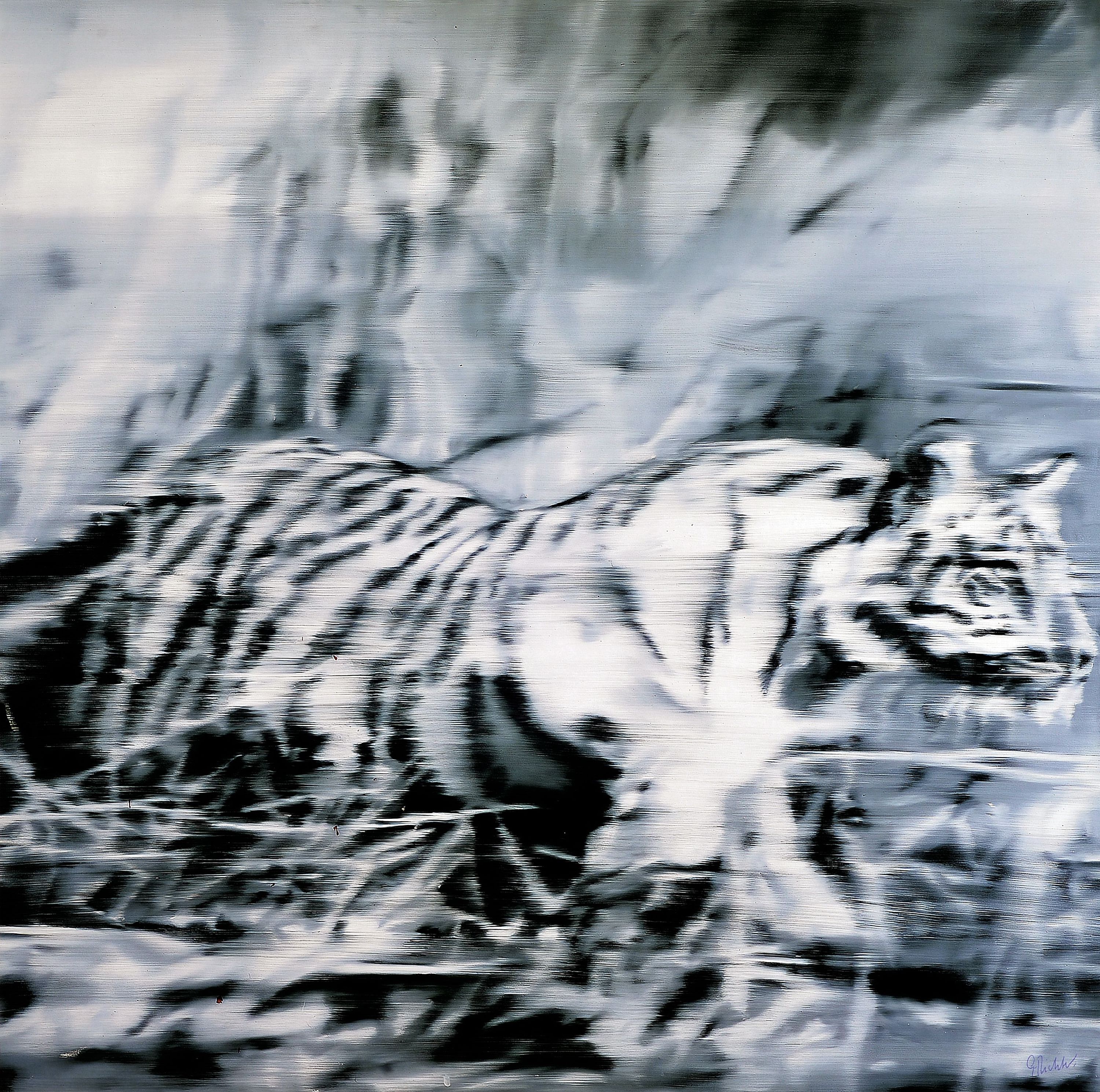 Image 27150238 - Gerhard Richter, geb. 1932, Tiger, Farboffset, Multiple, rechts unten mit Kugelschreiber ...