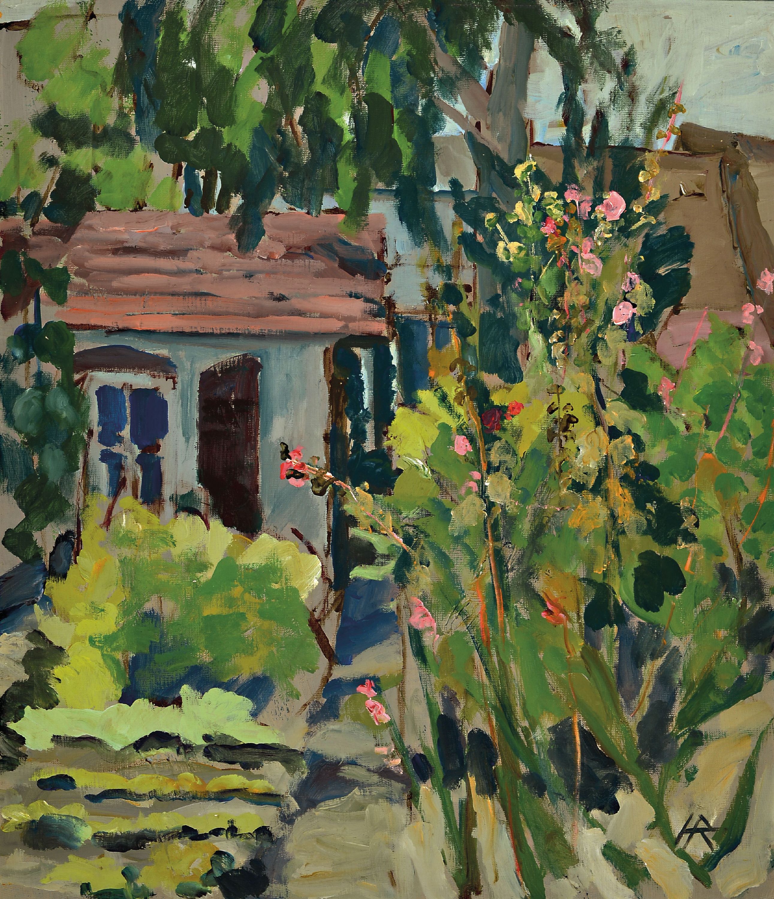 Image 27150258 - Heinz Reiss, 1923 Haßloch-2008, Gemüsegartenhinterm Haus, monogrammiert, Öl/Lwd, ...