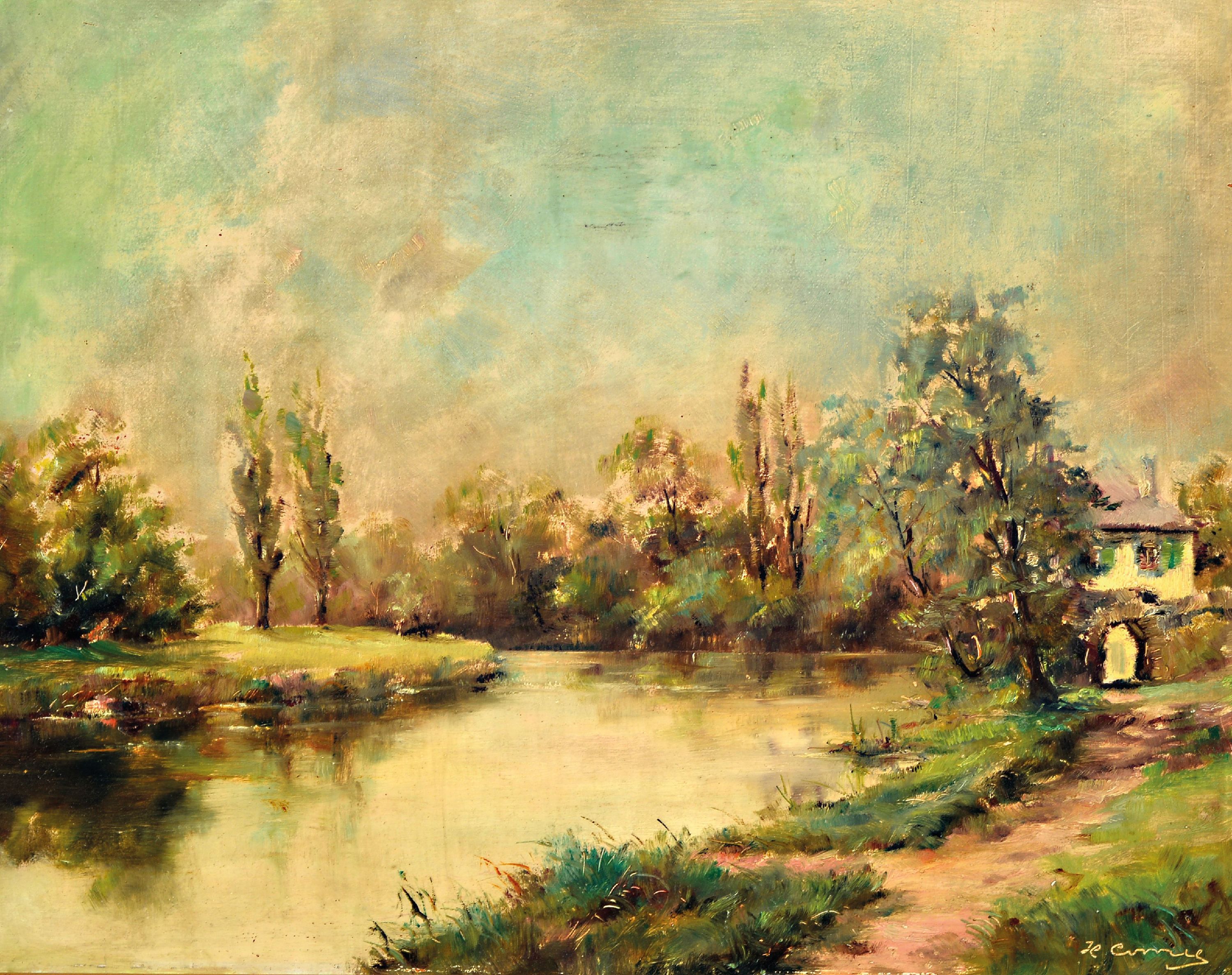 Image 27150263 - Hermann Corell, 1905-1976 Neustadt, Altwasser-Landschaft, signiert, Öl/Masonit, 36x44 ...