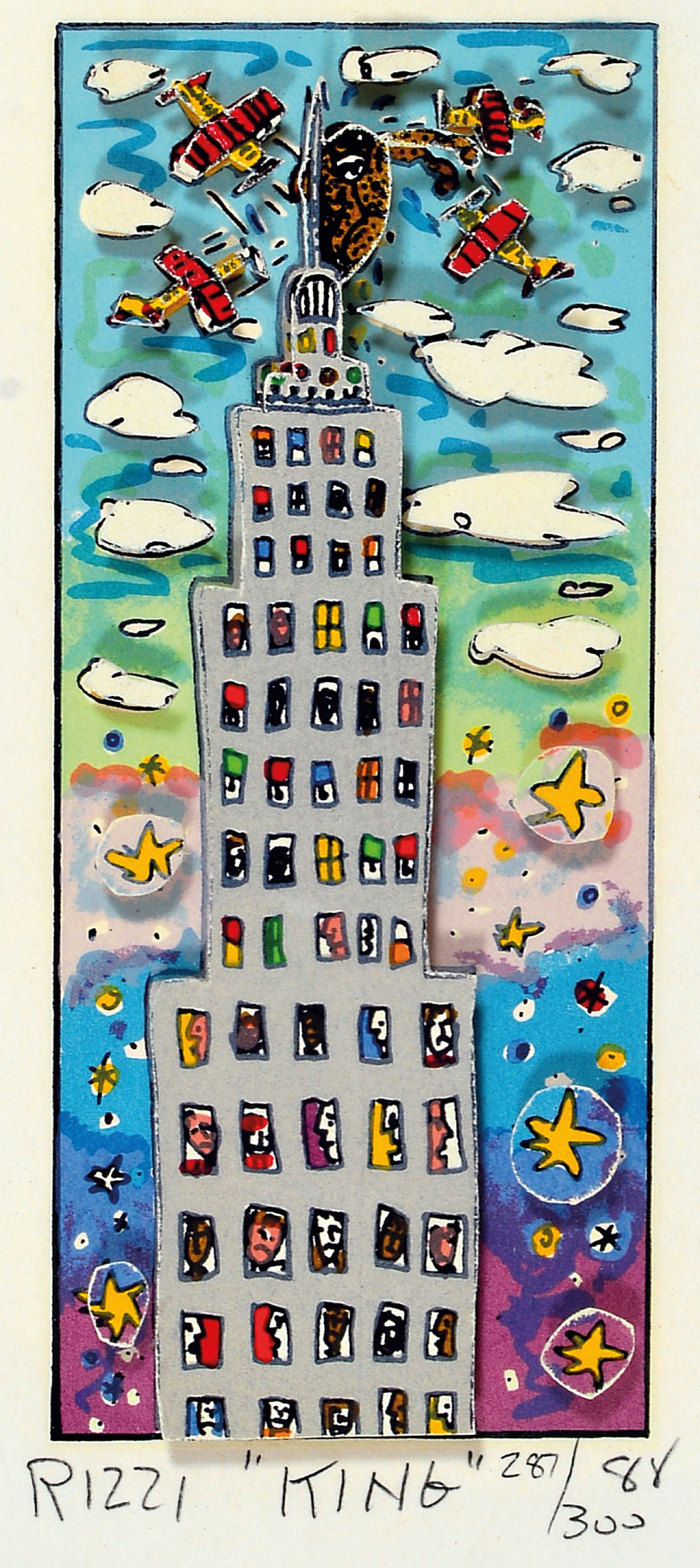 Image 27150268 - James Rizzi, 1950-2011 New York, King, dreidimensionale Farblithographie von 1988, ...