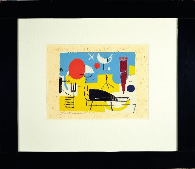 27150243k - Max Ackermann, 1887 Berlin-1975 Bad Liebenzell , Farbserigraphie, ´Paradiesvogel´, 1948, ...
