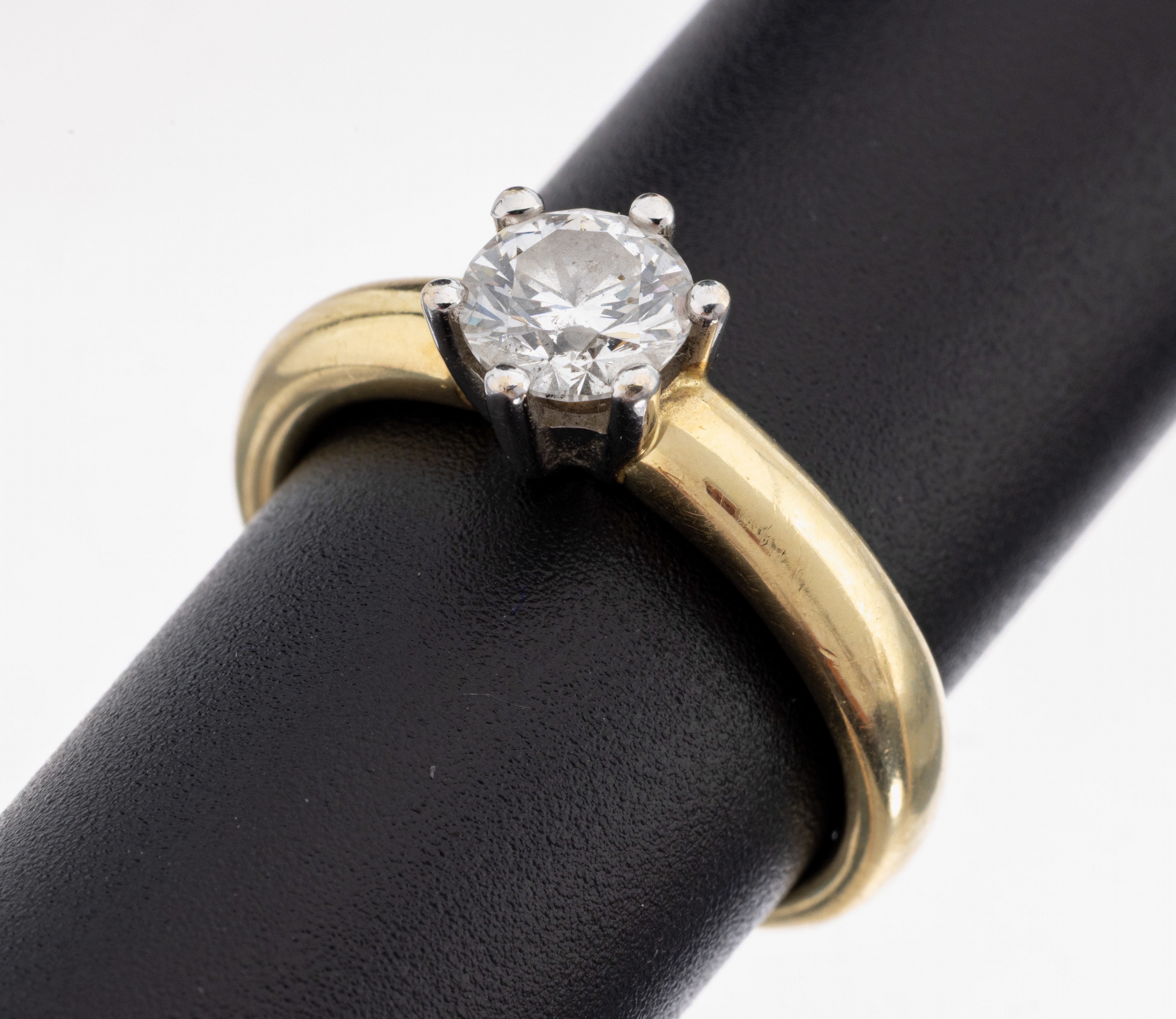 Image 27150825 - 14 kt Gold Brillant-Ring, GG/WG 585/000, Brillant ca. 0.75 ct Weiß/p, RW 53, ca. 5.3 g ...