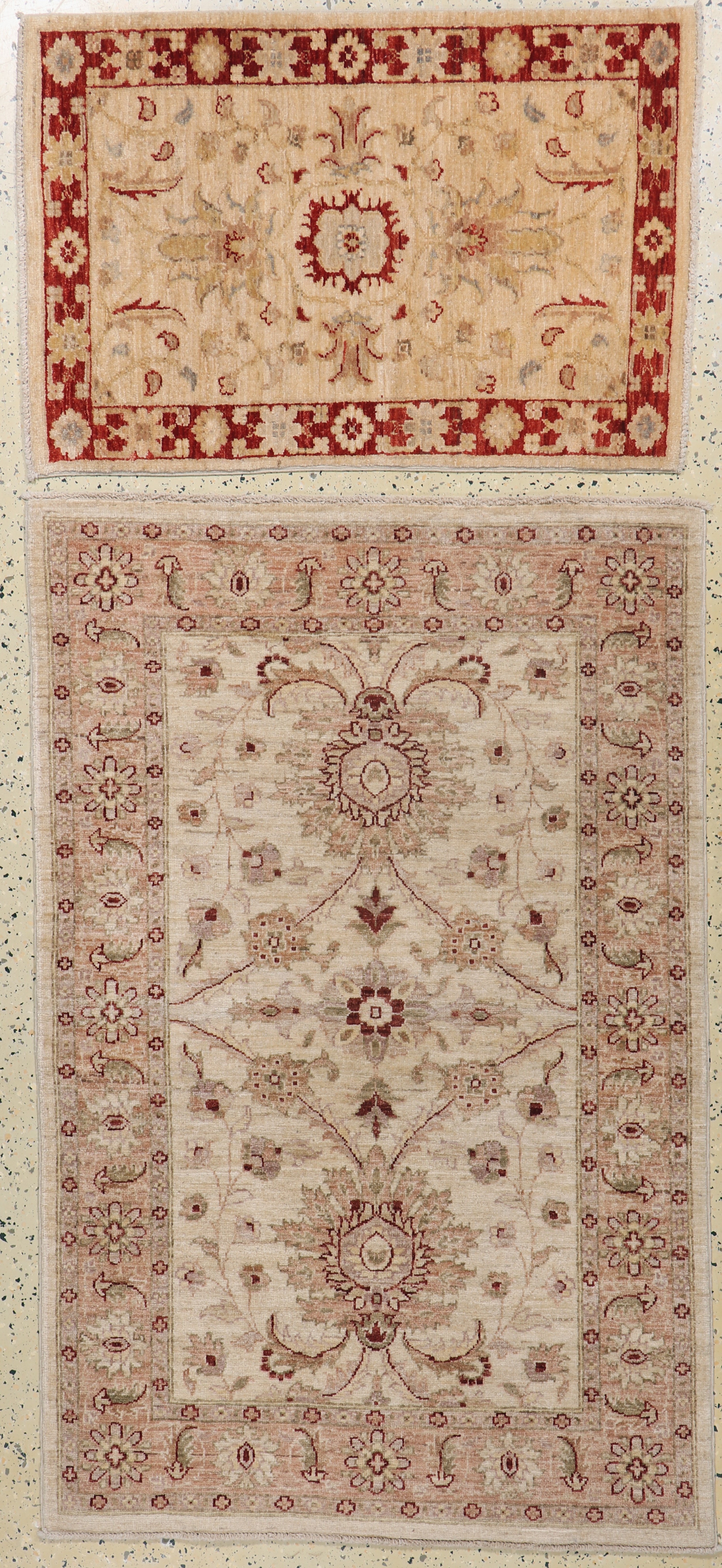 Image 27151090 - 2 Lots Sigler, Pakistan, Ende 20.Jhd, Wolleauf Baumwolle, ca. 151 x 97 cm & ca. 96 x 65 ...