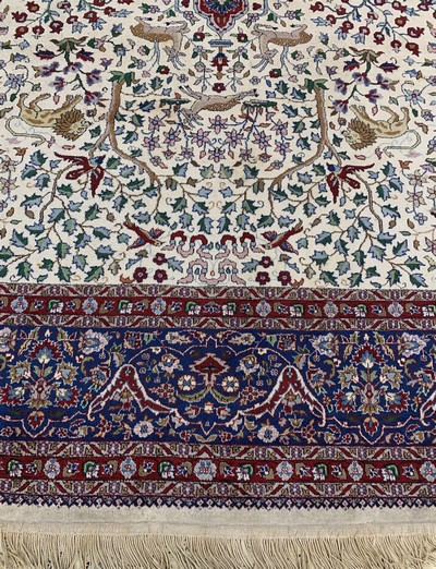 27151063g - Lahor fein, Pakistan, Mitte 20.Jhd, Wolle auf Baumwolle, ca. 370 x 270 cm, EHZ: ...