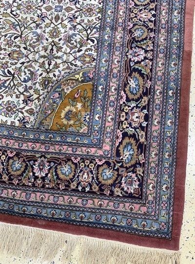 27151064g - Kaschmir fein signiert, Indien, Ende 20.Jhd, Wolle auf Baumwolle, ca. 395 x 275 cm,EHZ: ...