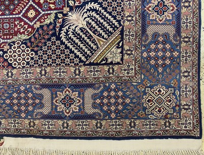27151067a - Esfahan fein, Persien, Mitte 20. Jhd, Korkwolle auf Seide, ca. 345 x 230 cm, ca. ...