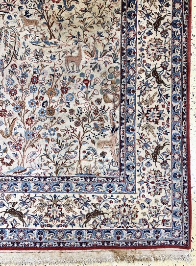 27151069a - Nain´Tudeschk´fein, Persien, Mitte 20.Jhd, Korkwolle auf Baumwolle, ca. 240 x 160 cm, ...
