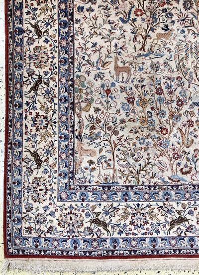27151069b - Nain´Tudeschk´fein, Persien, Mitte 20.Jhd, Korkwolle auf Baumwolle, ca. 240 x 160 cm, ...