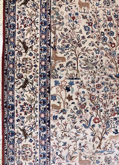 27151069e - Nain´Tudeschk´fein, Persien, Mitte 20.Jhd, Korkwolle auf Baumwolle, ca. 240 x 160 cm, ...