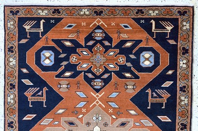 27151072a - Kazak, Türkei, Ende 20.Jhd, Wolle auf Wolle, ca. 185 x 133 cm, EHZ: 1-2 Schätzpreis: ...