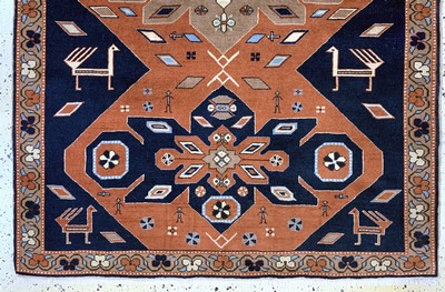 27151072b - Kazak, Türkei, Ende 20.Jhd, Wolle auf Wolle, ca. 185 x 133 cm, EHZ: 1-2 Schätzpreis: ...