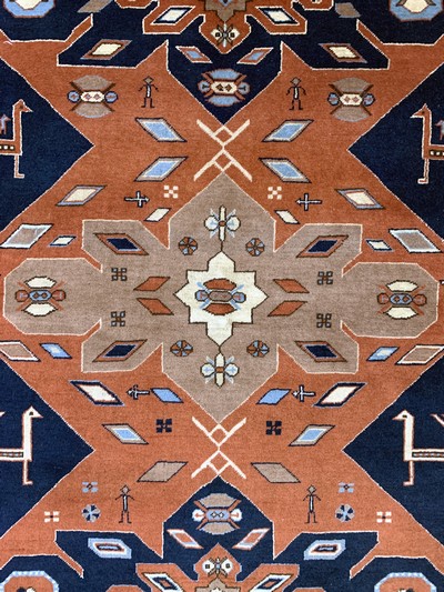 27151072c - Kazak, Türkei, Ende 20.Jhd, Wolle auf Wolle, ca. 185 x 133 cm, EHZ: 1-2 Schätzpreis: ...