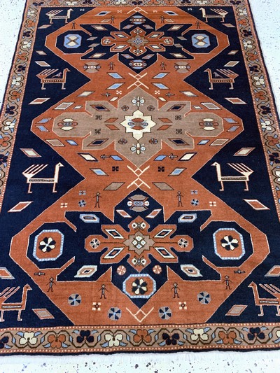 27151072d - Kazak, Türkei, Ende 20.Jhd, Wolle auf Wolle, ca. 185 x 133 cm, EHZ: 1-2 Schätzpreis: ...