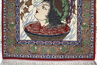 27151086b - Esfahan fein, Persien, Ende 20.Jhd, Korkwolle auf Seide, ca. 64 x 60 cm, EHZ: 1-2 ...