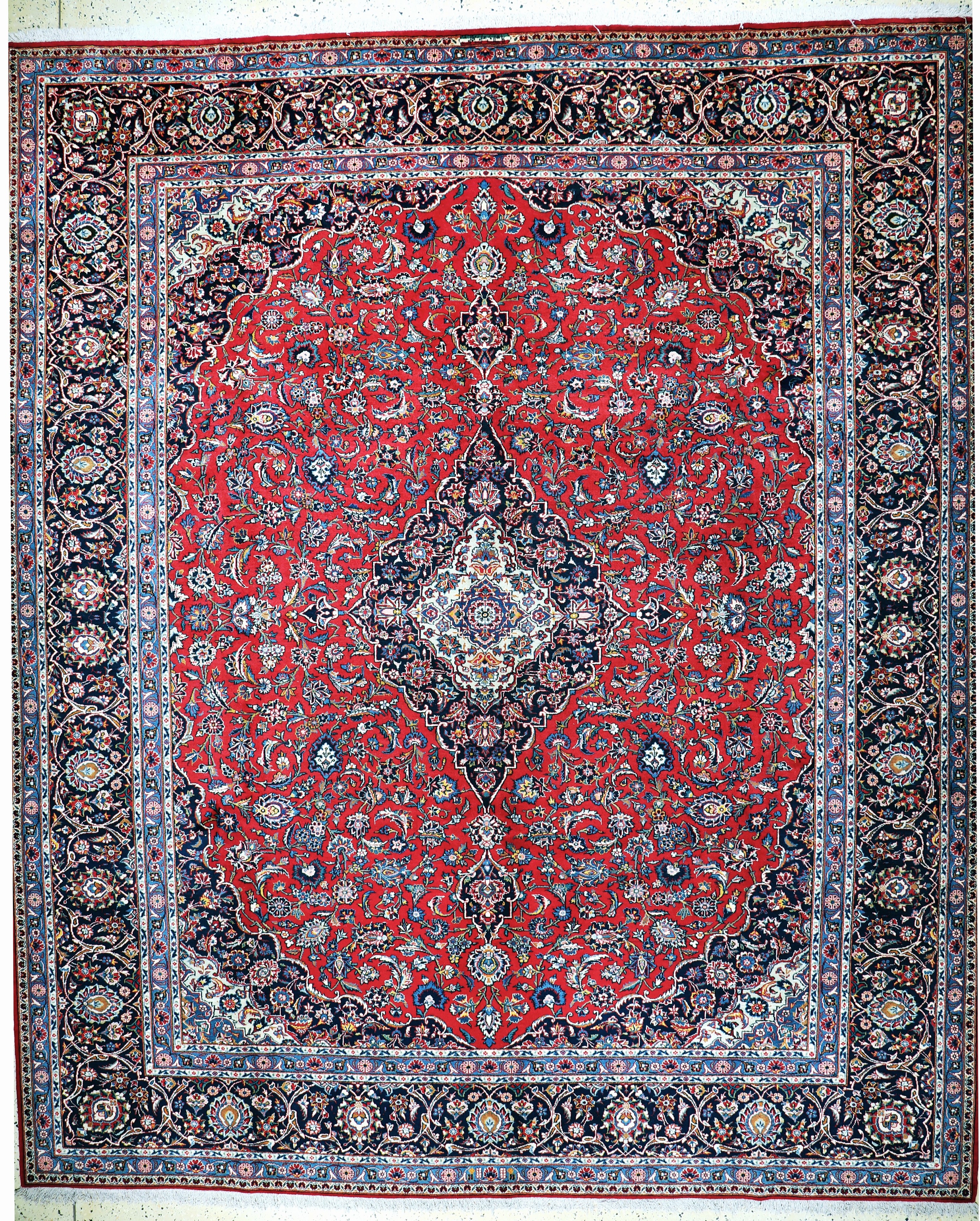 Image 27151122 - Keschan fein signiert, Persien, Mitte 20.Jhd, Wolle auf Baumwolle, ca. 397 x 299 ...