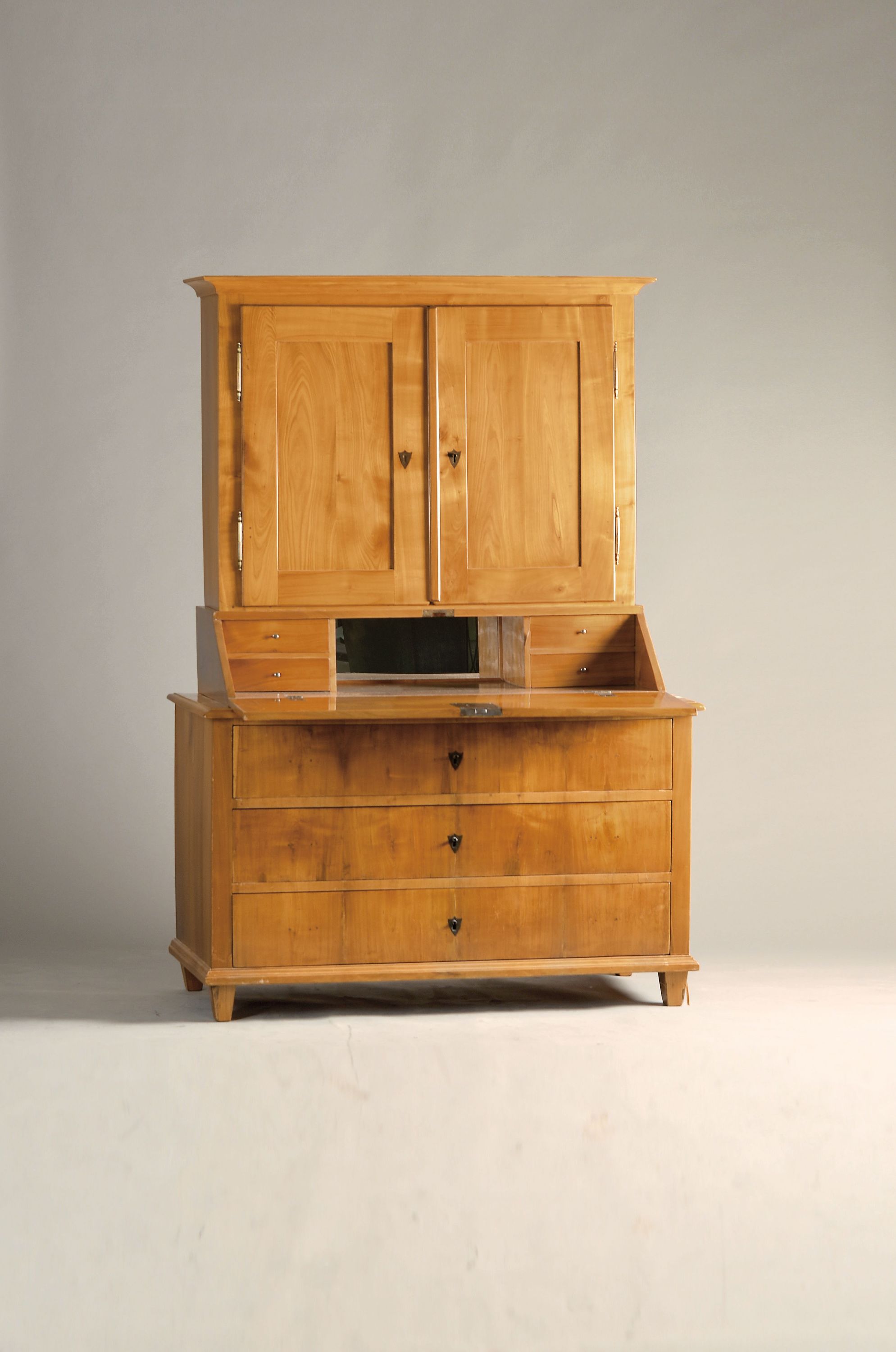 Image 27151125 - Biedermeier Aufsatzkommodensekretär, Hessen, um 1830, Kirschbaum, Kommodenunterteil mit ...