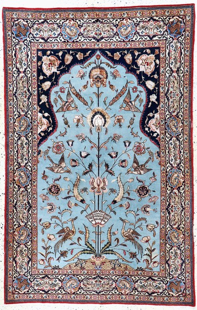 Image Ghom Kork alt, Persien, Mitte 20.Jhd, Korkwolle mit Seide, ca. 216 x 140 cm, ...