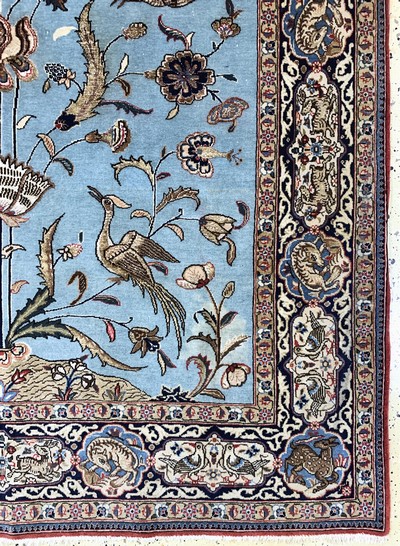 27151120b - Ghom Kork alt, Persien, Mitte 20.Jhd, Korkwolle mit Seide, ca. 216 x 140 cm, ...