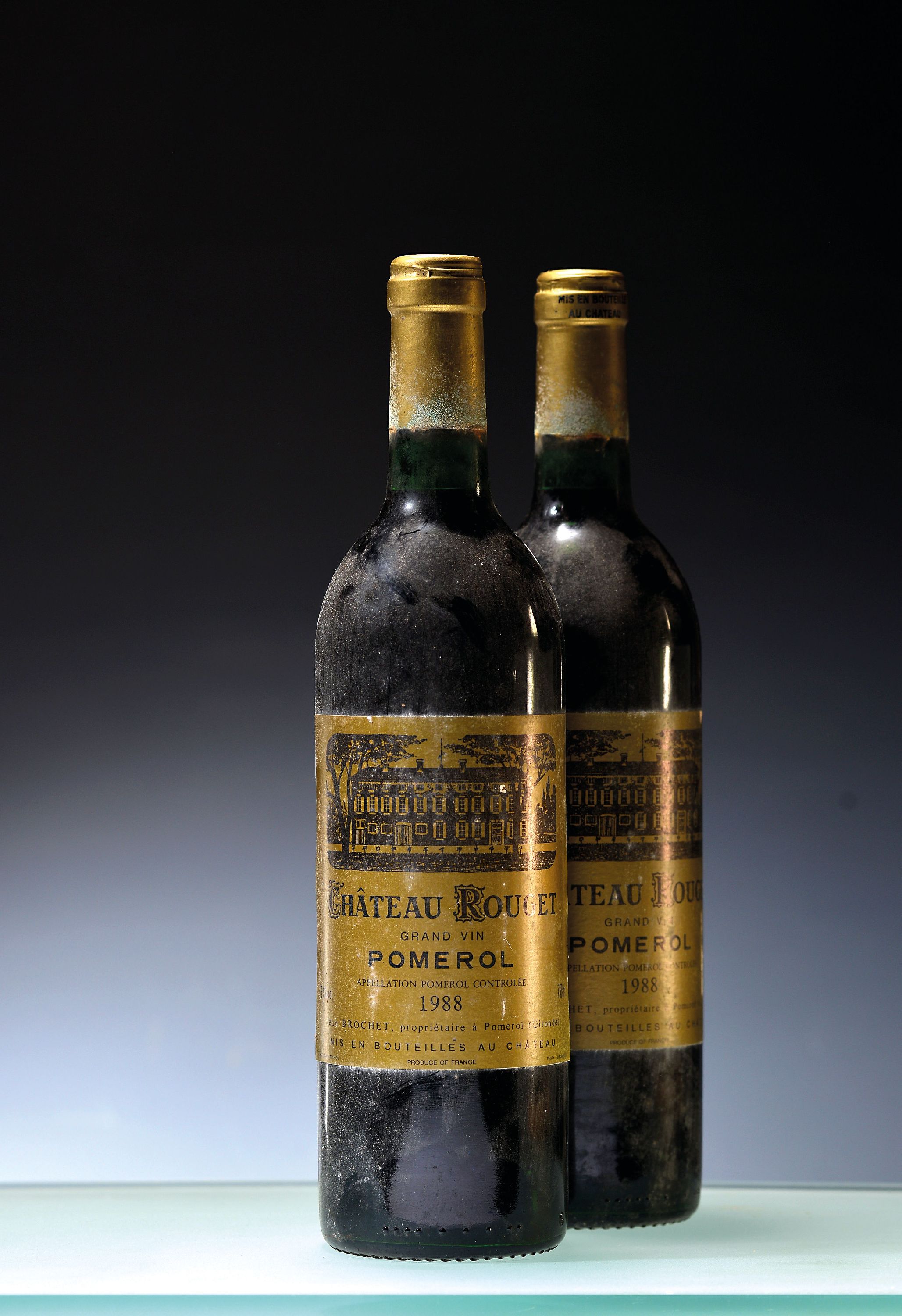 Image 27151442 - 5 Flaschen 1988 Chateau Rouget, Pomerol, ca. 75 cl, 12,5%Vol., je mind. into neck/high ...