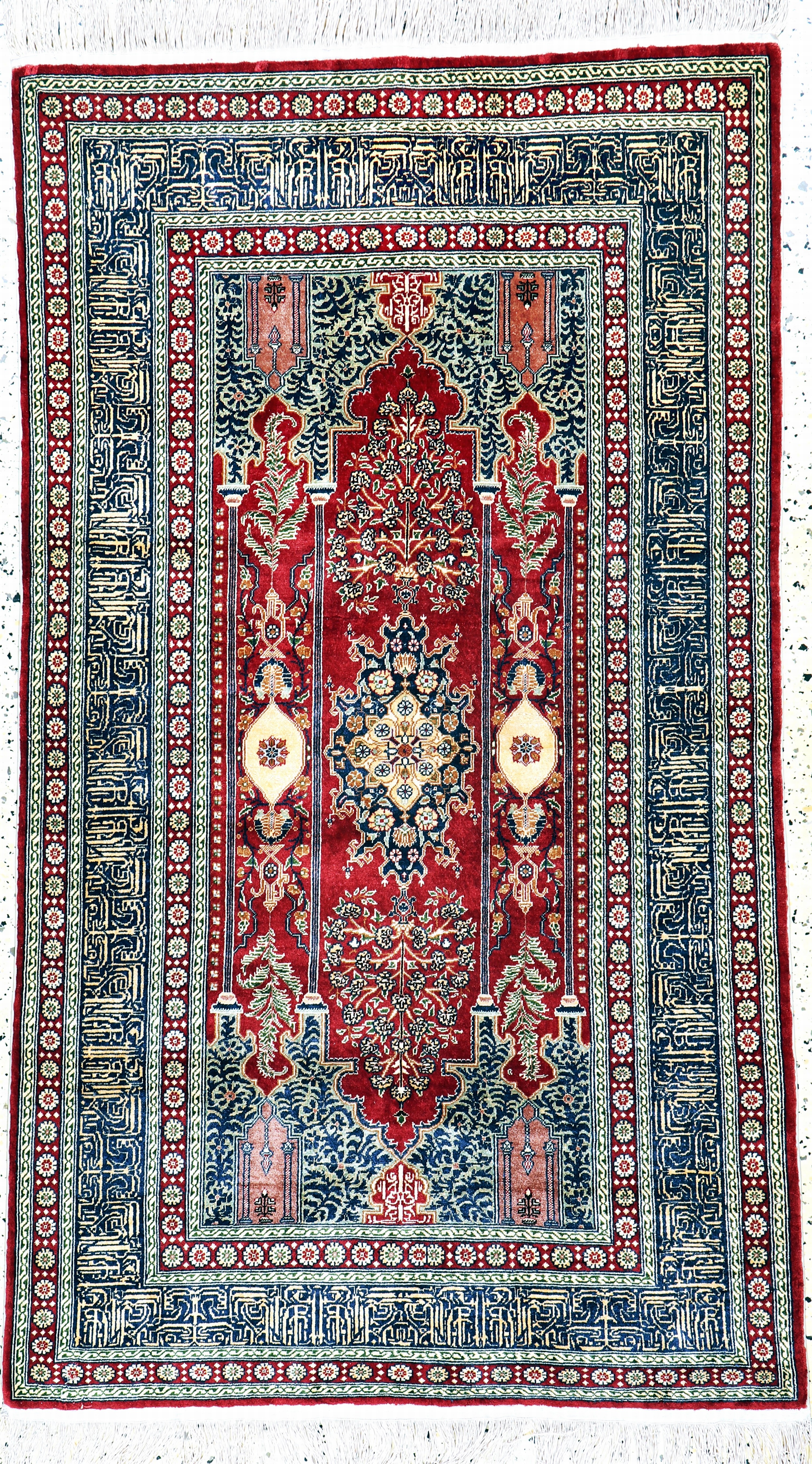 Image 27151921 - Silk Kayseri fine, Turkey, mid-20th century, pure natural silk, approx. 160 x 95 cm, ...