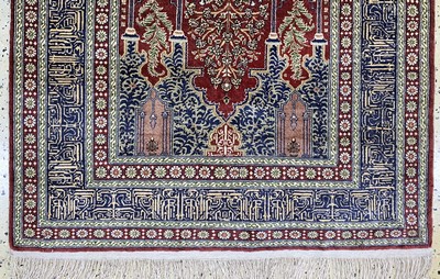 27151921c - Silk Kayseri fine, Turkey, mid-20th century, pure natural silk, approx. 160 x 95 cm, ...