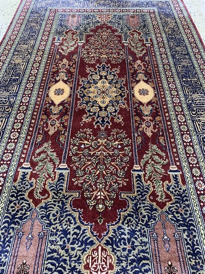 27151921e - Silk Kayseri fine, Turkey, mid-20th century, pure natural silk, approx. 160 x 95 cm, ...