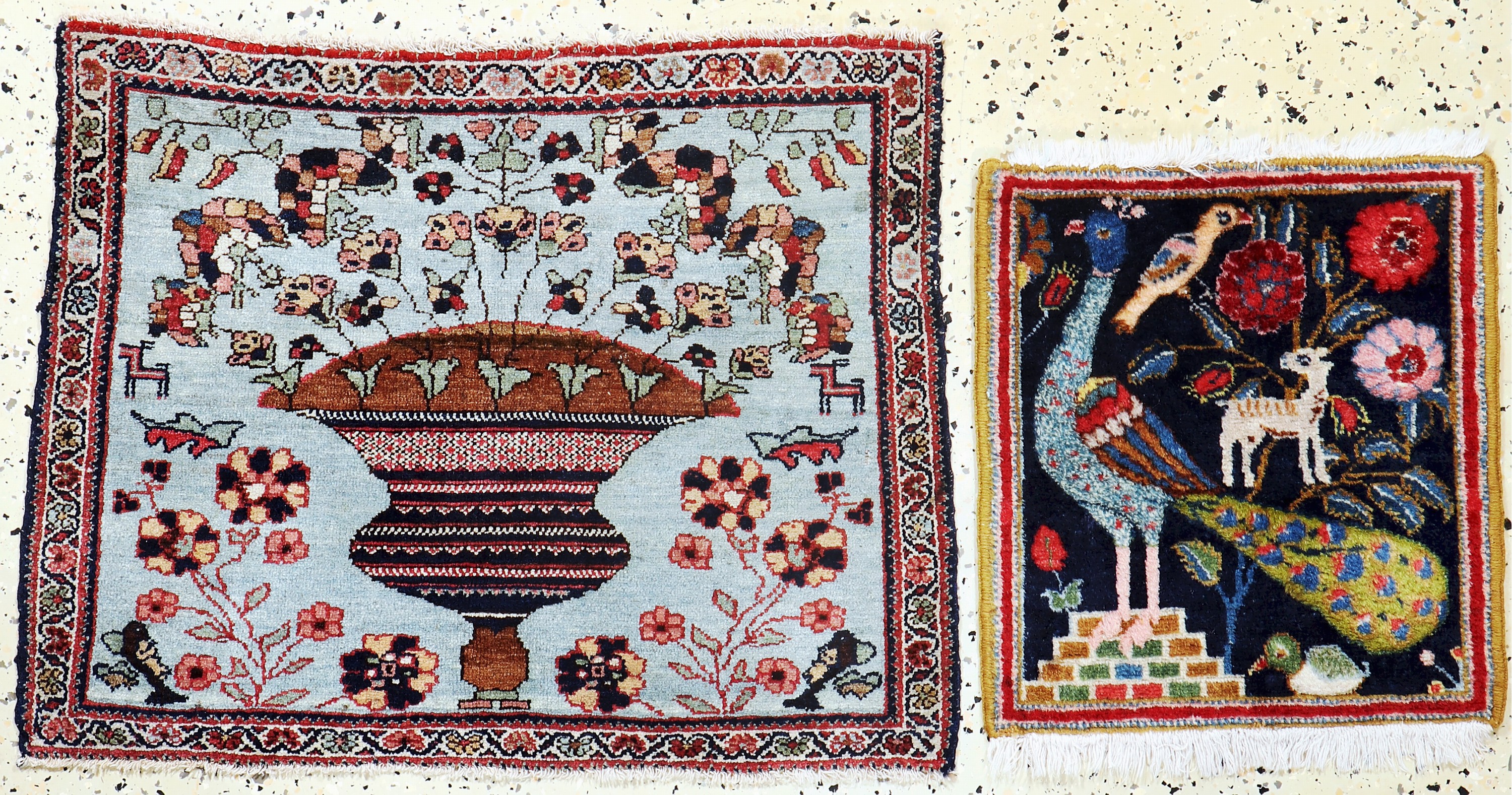 Image 27152083 - 2 Lots Malayer & Sarogh, Persien, Mitte 20.Jhd, Wolle auf Baumwolle, ca. 70 x 54 cm & ...