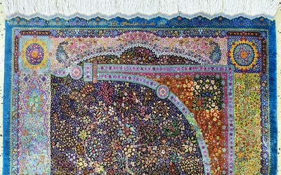27152073a - Ghom Seide fein Persien, signiert´Eshaghi´, ca. 30 Jahre, reine Naturseide, ca. 160 x ...