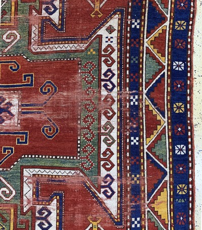 27152078d - ´Sewan´Kazak antik, Kaukasus, 19.Jhd, Wolleauf Wolle, ca. 250 x 180 cm, EHZ: ...