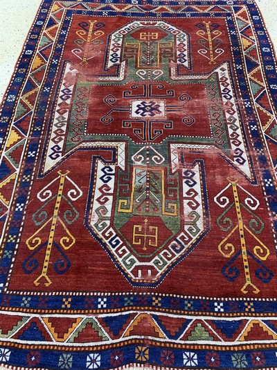 27152078g - ´Sewan´Kazak antik, Kaukasus, 19.Jhd, Wolleauf Wolle, ca. 250 x 180 cm, EHZ: ...