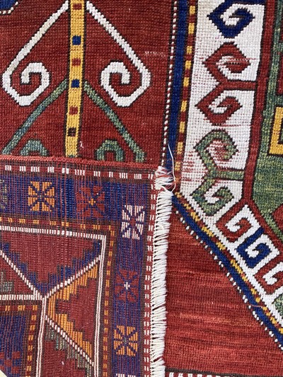 27152078h - ´Sewan´Kazak antik, Kaukasus, 19.Jhd, Wolleauf Wolle, ca. 250 x 180 cm, EHZ: ...