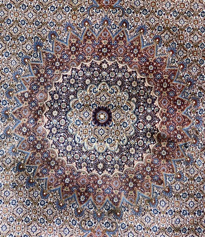 27152192c - Mud fein, Persien, Ende 20.Jhd, Korkwolle mit Seide, ca. 250 x 245 cm, ...