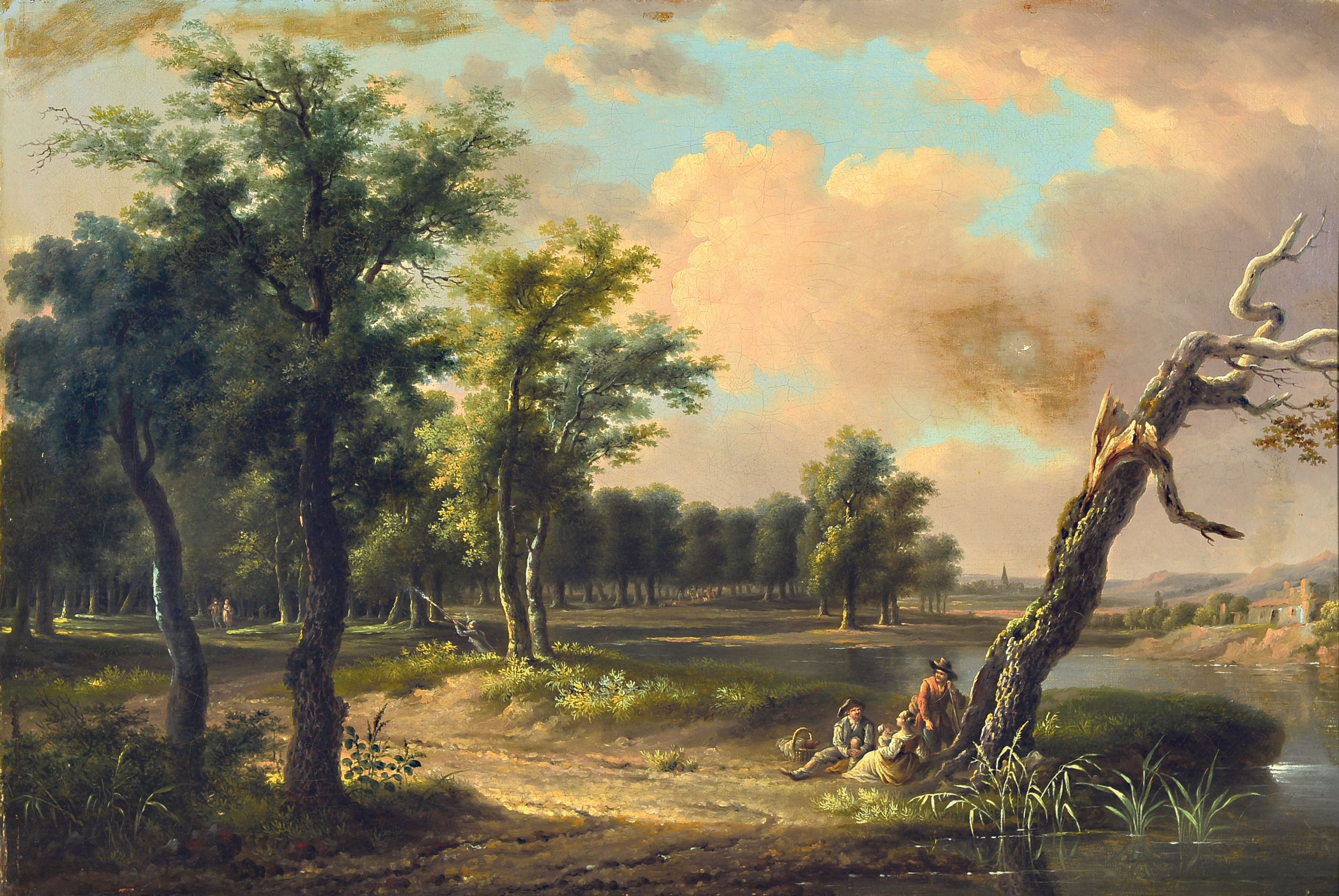 Image 27152201 - Unbekannter Traditionalist, um 1830-60, Waldlandschaft mit Flusslauf, vereinzelt ...