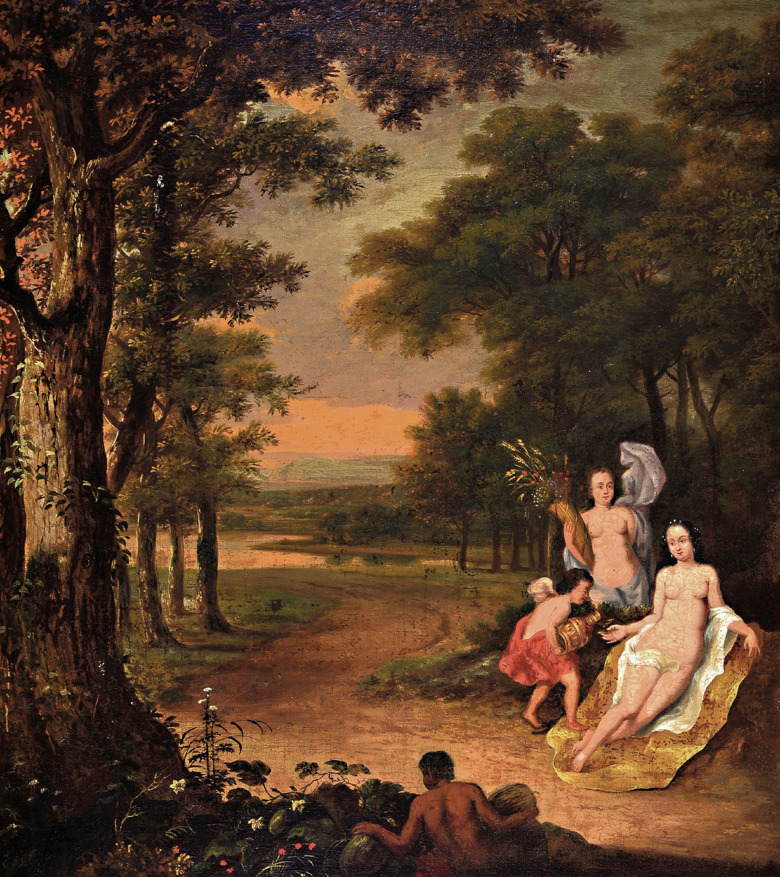 Image 27152205 - Unbekannter französischer Künstler des 18.Jh., Diana mit Bacchant und Allegorie mit ...