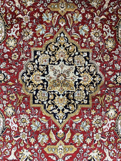 27152211d - Ghom Seide, Persien, Mitte 20.Jhd, reine Naturseide, ca. 215 x 140 cm, gereinigt, EHZ: ...
