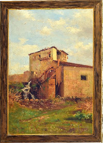 27152264k - Gregor Tsolaki, Maler um 1900, Blick auf eine Mühle, Öl/Lwd, links unten sign., ca. ...