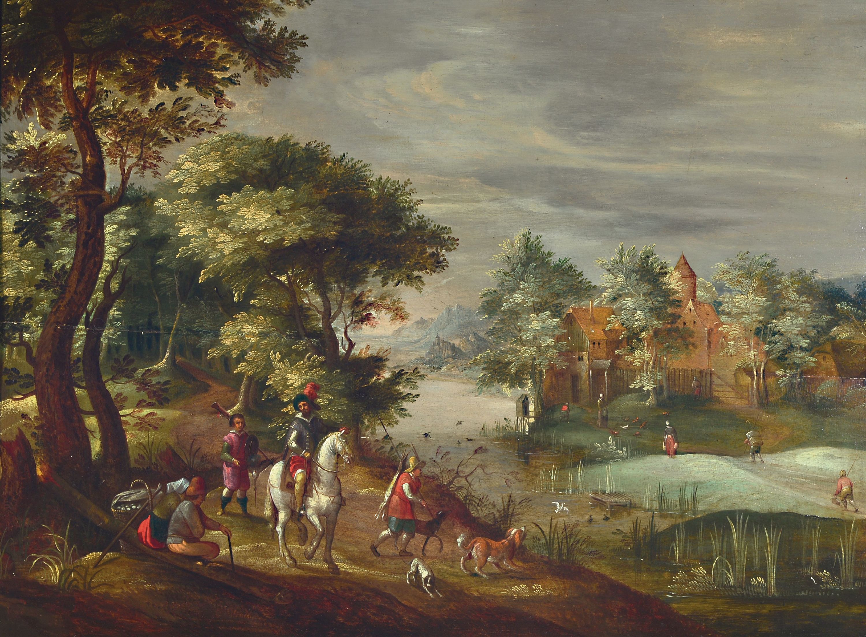 Image 27152300 - In der Art des David Vinckeboons, 1576 Mecheln-1629 Amsterdam, Waldlandschaft mit ...