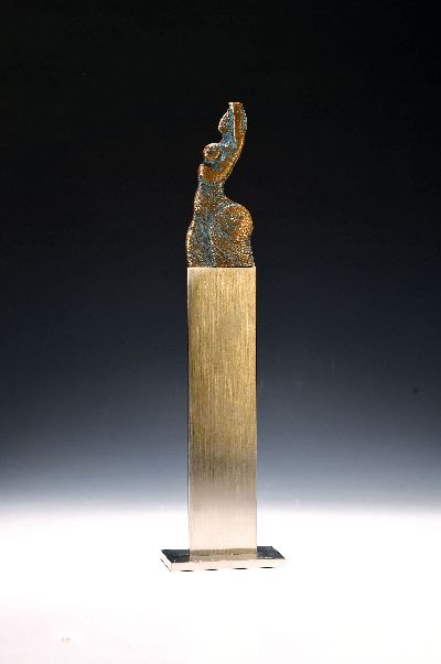 Image Ernst Fuchs, 1930-2015, Bronzeskulptur, auf Edelstahlsockel, Venusische Zeichen unter ...