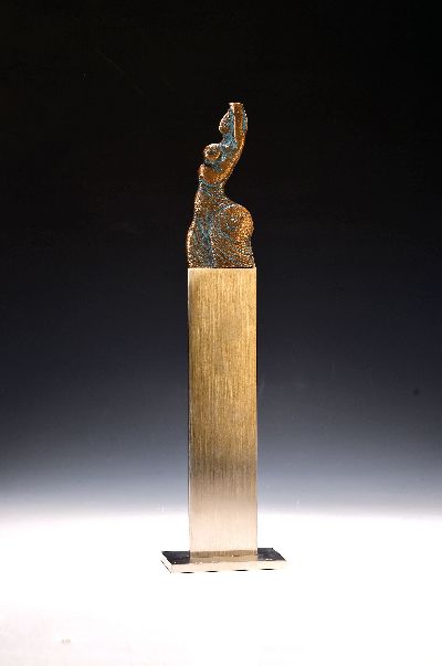 27152868k - Ernst Fuchs, 1930-2015, Bronzeskulptur, auf Edelstahlsockel, Venusische Zeichen unter ...