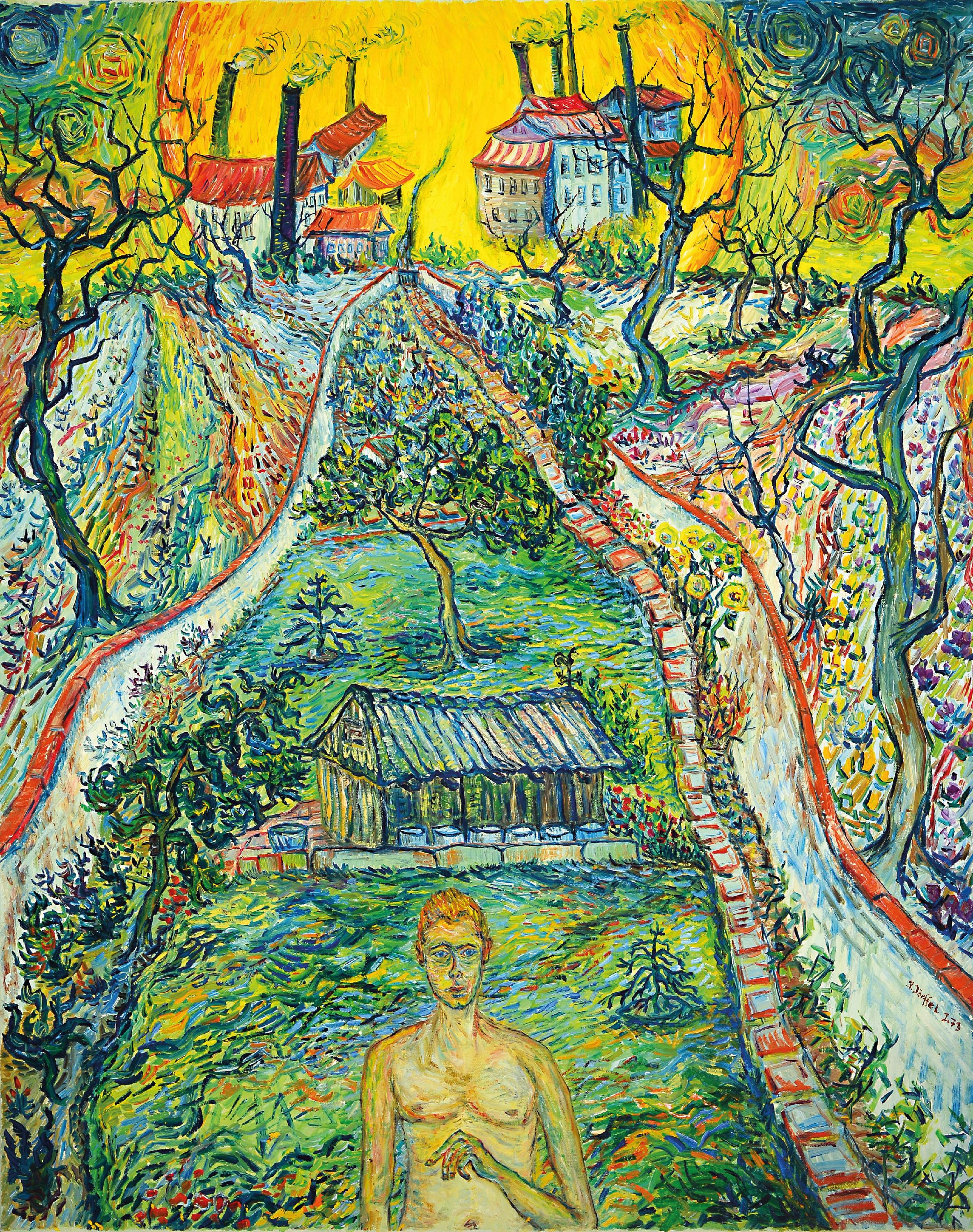 Image 27153426 - Peter Dörffel, 1935 Halle-2021 Heidelberg, Phantasielandschaft im Duktus Vincent van ...
