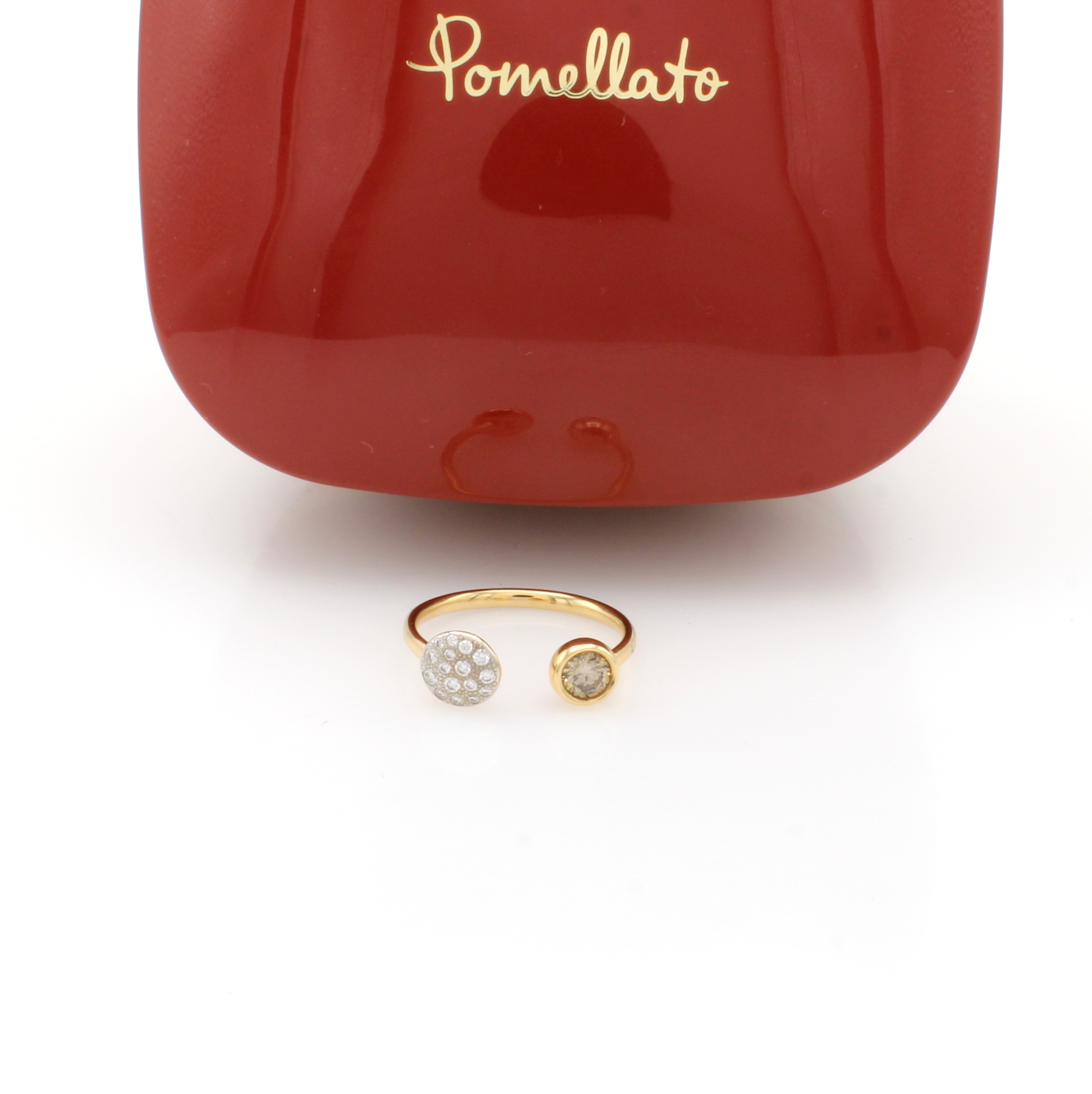 Image 27153911 - Pomellato Ring Sabbia, RoséG 750/000, offen gearb., 1 brauner Diamant 0.20 ct, 16 ...