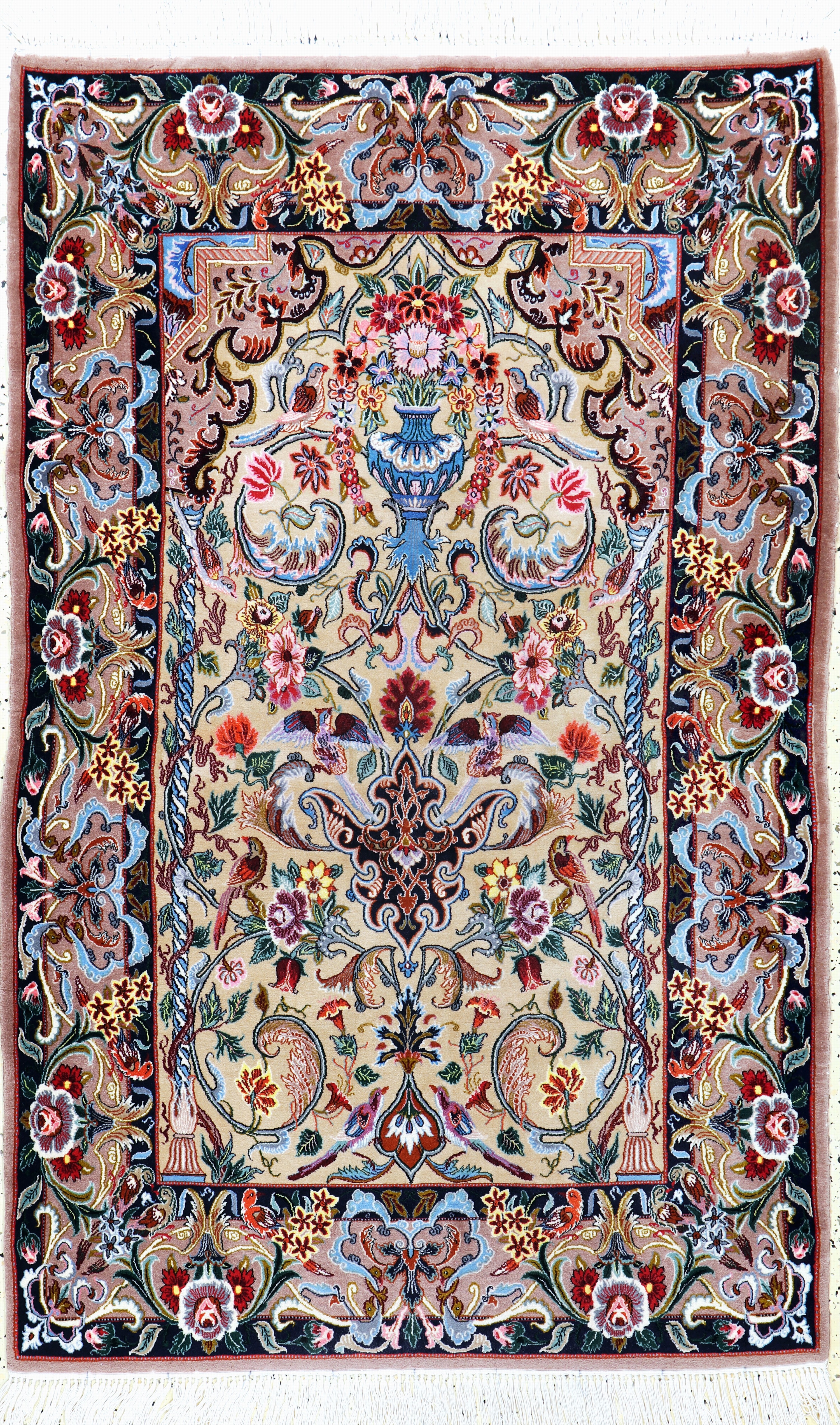 Image 27154034 - Esfahan fein, Persien, Mitte 20.Jhd, Korkwolle auf Seide, ca. 171 x 109 cm, ca. 1,0Mio. ...