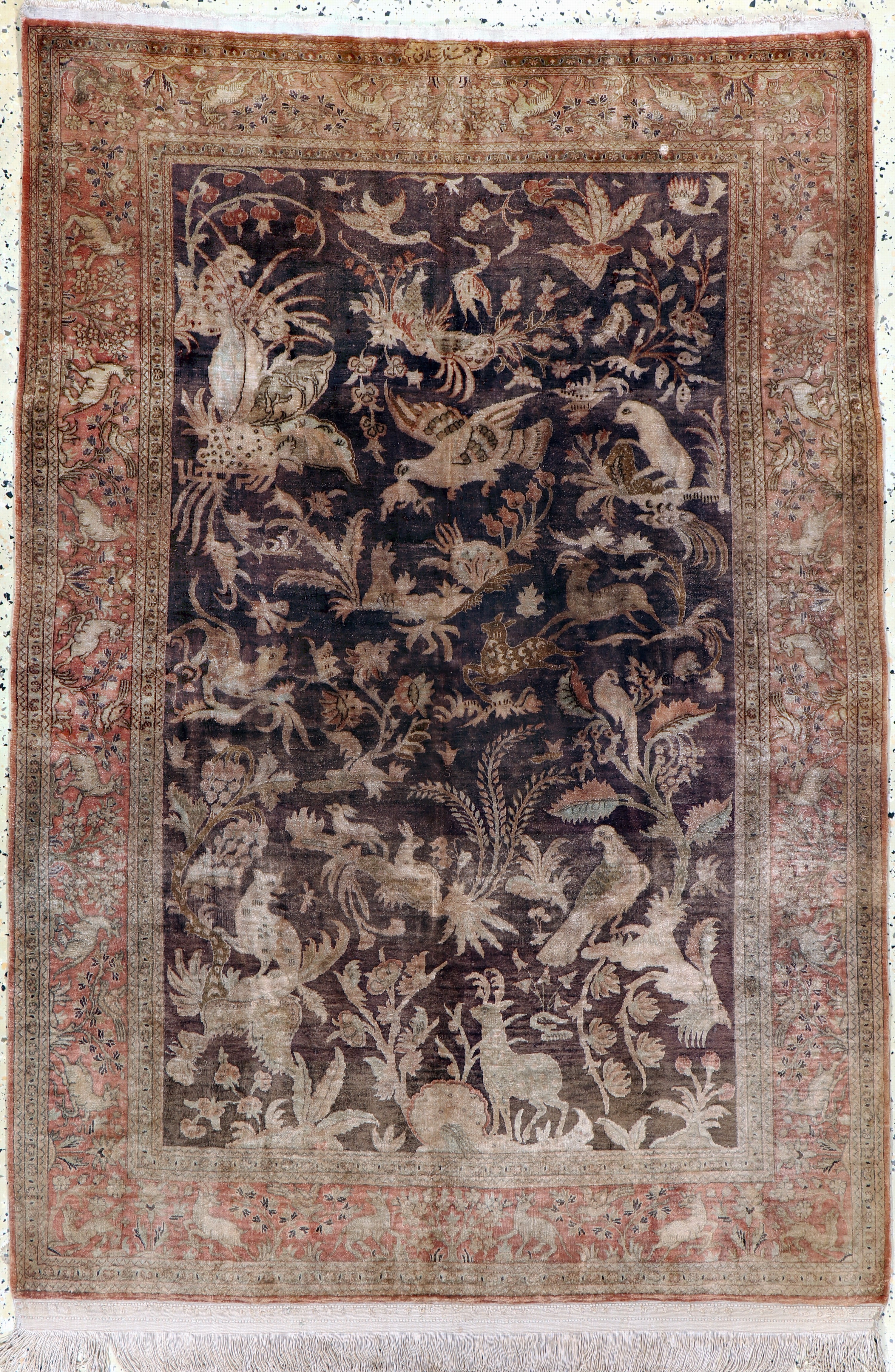 Image 27154040 - Ghom Seide signiert, Persien, Mitte 20.Jhd, reine Naturseide, ca. 155 x 105 cm, ...