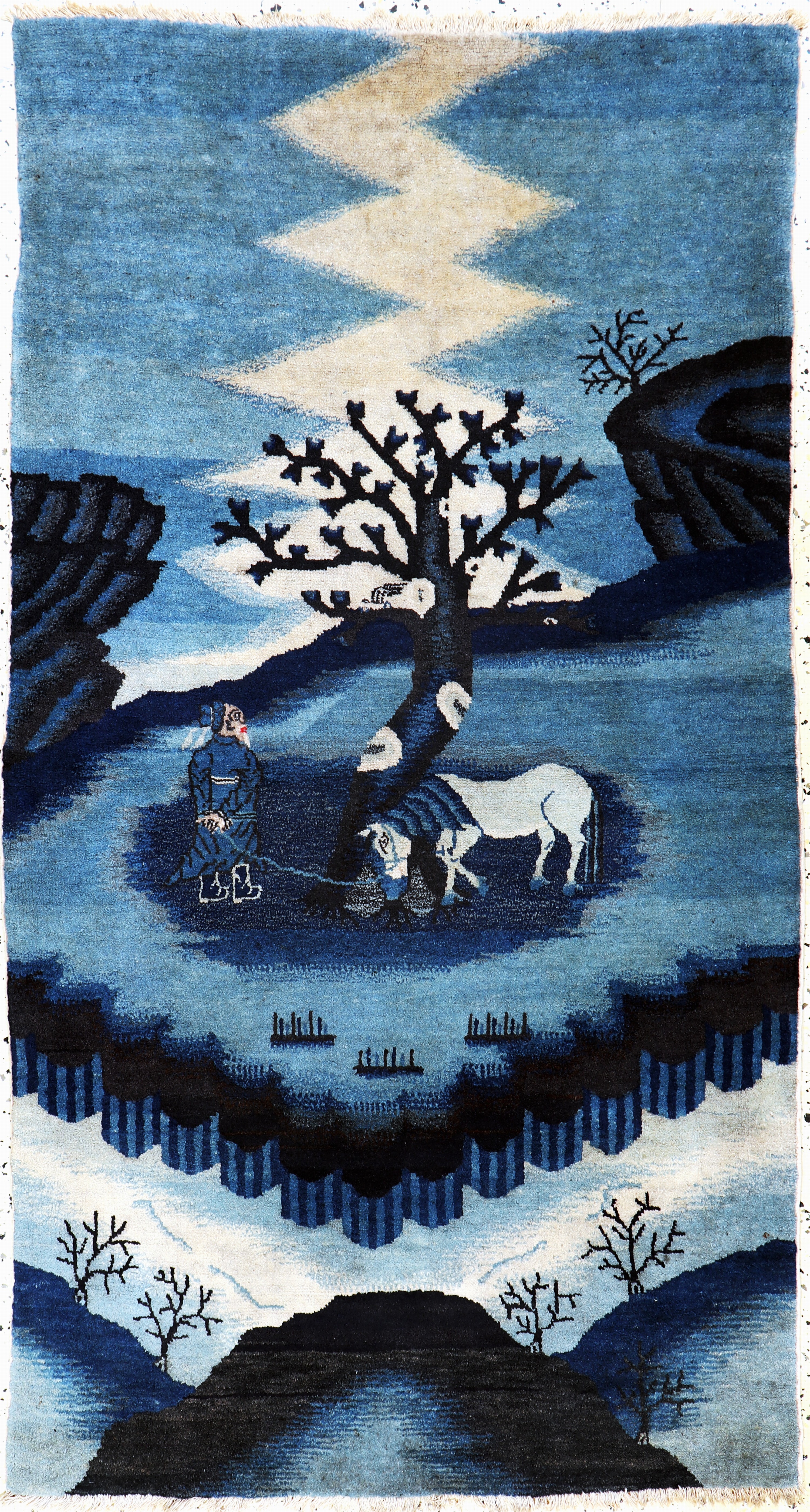 Image 27154044 - Pao Tow antik, China, um 1900, Wolle auf Baumwolle, ca. 173 x 95 cm, EHZ: 2 ...