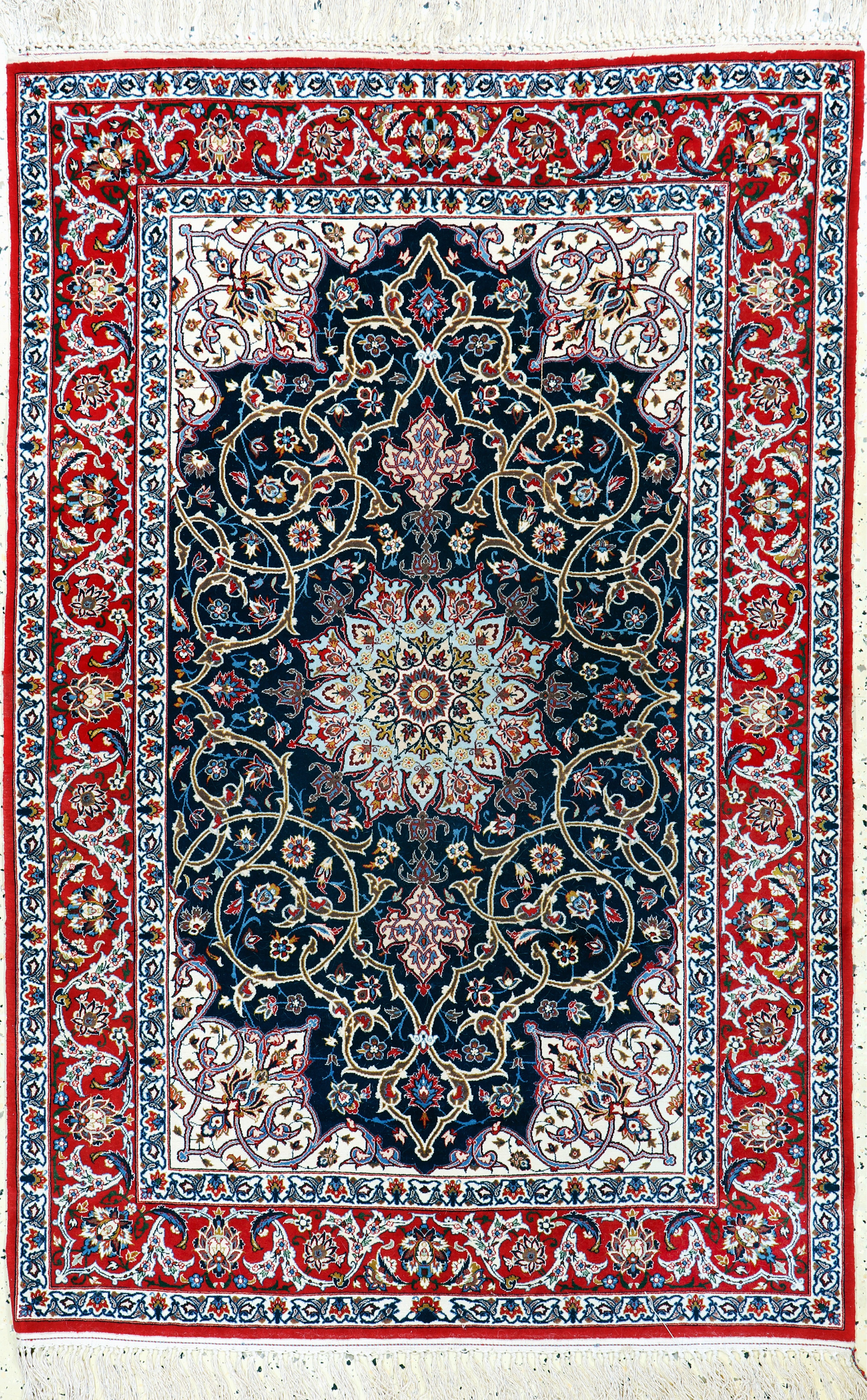 Image 27154072 - Esfahan fein, Persien, Mitte 20.Jhd, Korkwolle auf Seide, ca. 166 x 109 cm, ca. 1,0Mio. ...