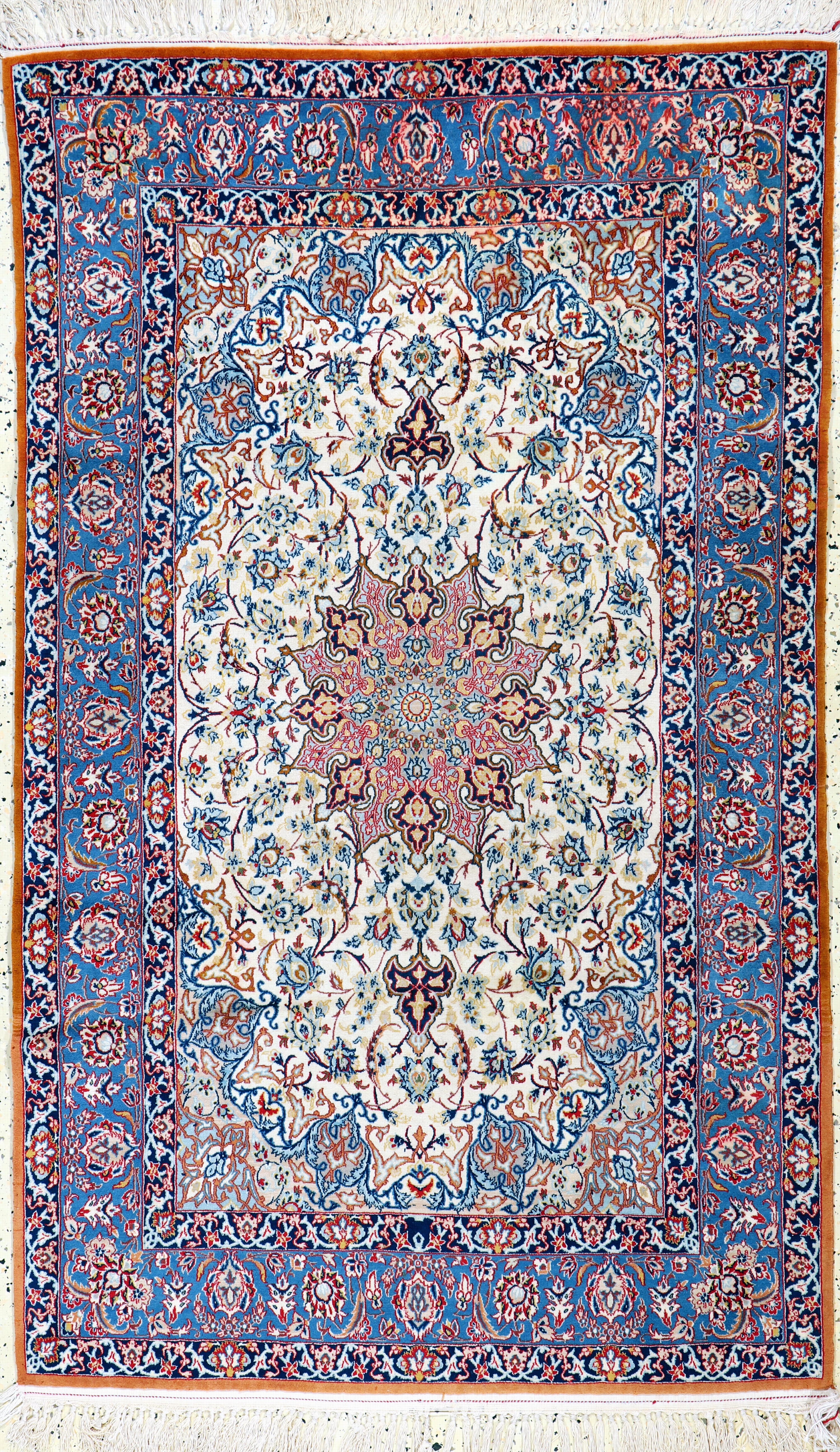 Image 27154073 - Esfahan fein, Persien, Mitte 20.Jhd, Korkwolle auf Seide, ca. 171 x 104 cm, ca. 1,0Mio. ...
