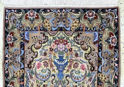 27154034a - Esfahan fein, Persien, Mitte 20.Jhd, Korkwolle auf Seide, ca. 171 x 109 cm, ca. 1,0Mio. ...