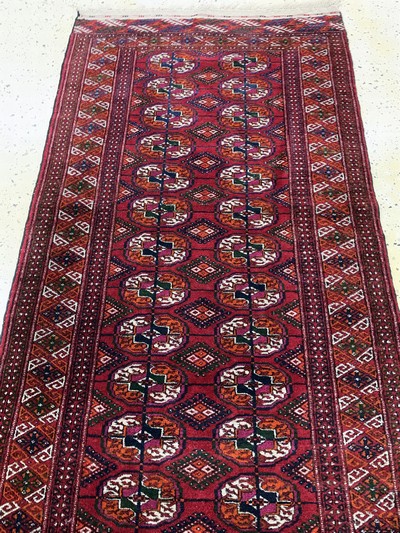 27154036d - Buchara, Rußland, Mitte 20.Jhd, Wolle auf Wolle, ca. 286 x 87 cm, EHZ: 2 Schätzpreis: ...