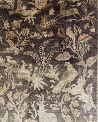 27154040d - Ghom Seide signiert, Persien, Mitte 20.Jhd, reine Naturseide, ca. 155 x 105 cm, ...