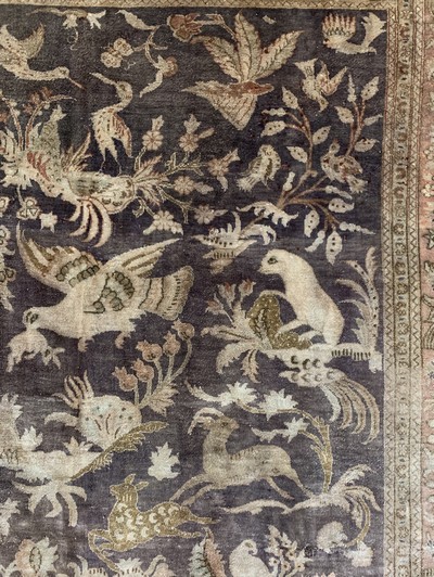 27154040e - Ghom Seide signiert, Persien, Mitte 20.Jhd, reine Naturseide, ca. 155 x 105 cm, ...